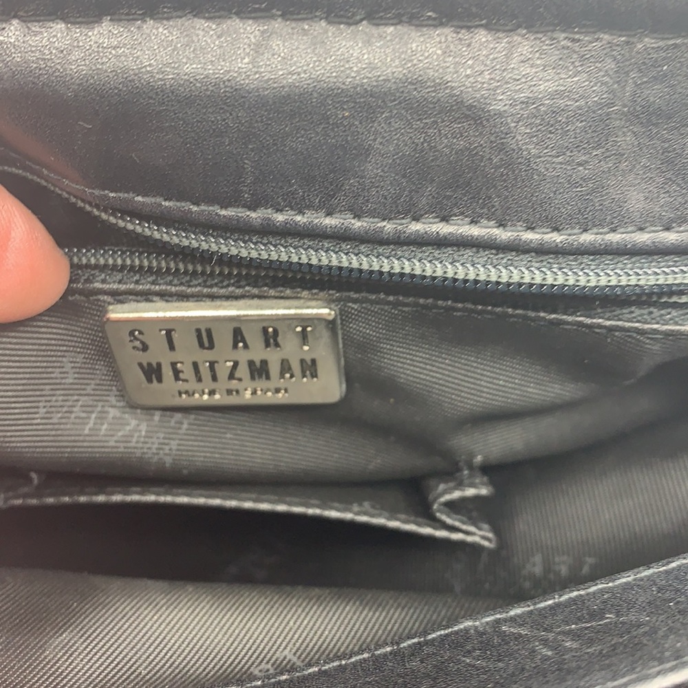 Stuart Weitzman Dark Gray Embossed Snakeskin Leat… - image 7